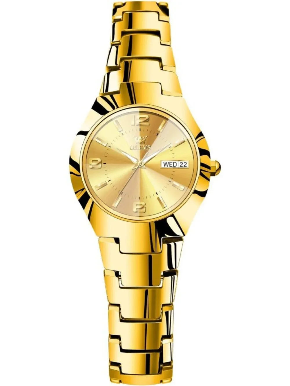 Women's Gold Vintage Luxury Dress Analog Stainless Steel Small Casual Wristwatch